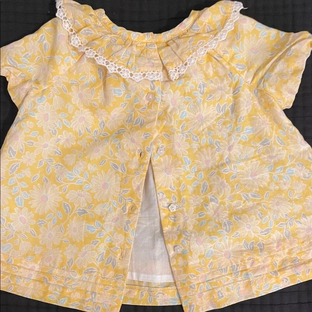 cupcakes & cashmere Yellow Floral Diaper Cover Set